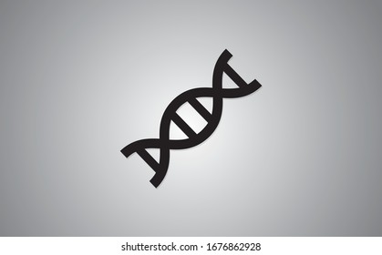 Vector dark grey dna helix icon, with a simple modern look