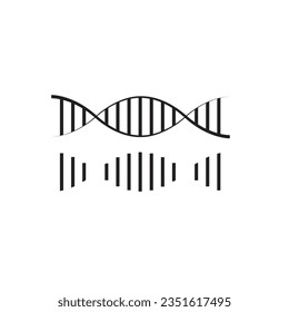 Vector dark grey dna helix icon