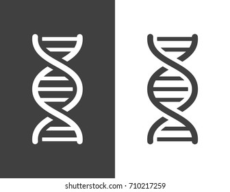 Vector dark grey dna helix icon, with a simple modern look