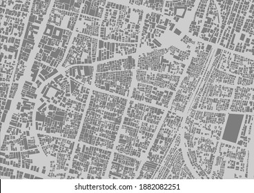 Vector Dark Grey High Density Urban Settlement Map at Semanggi Sub District, Pasar Kliwon District, City of Surakarta, Central Java, Indonesia