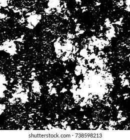 Vector dark grunge background. Monochrome texture cracks. A pattern of spots of ink. Black and white element for design and print