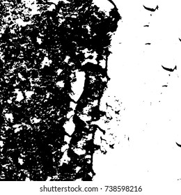 Vector dark grunge background. Monochrome texture cracks. A pattern of spots of ink. Black and white element for design and print