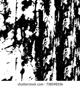 Vector dark grunge background. Monochrome texture cracks. A pattern of spots of ink. Black and white element for design and print