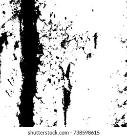 Vector dark grunge background. Monochrome texture cracks. A pattern of spots of ink. Black and white element for design and print
