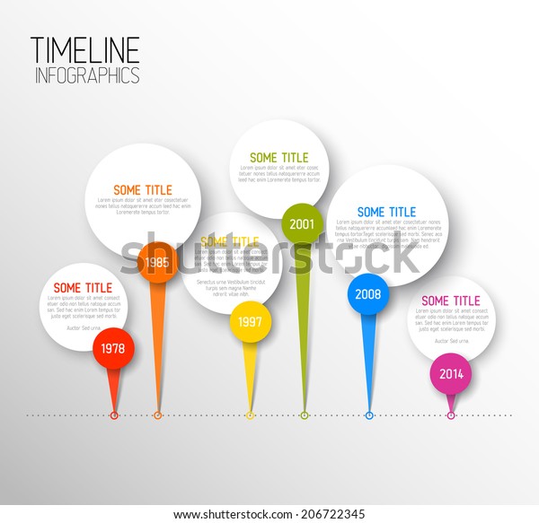 Vector Dark Horizontal Infographic Timeline Report Stock Vector ...