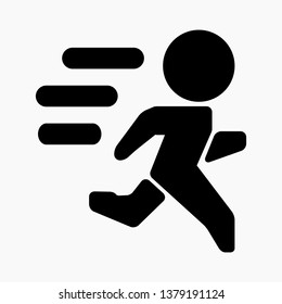 Vector dark icon of a running man.