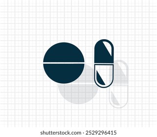 Vector dark icon with shadow on a checkered light background.