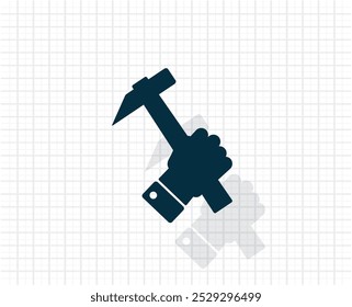 Vector dark icon with shadow on a checkered light background.