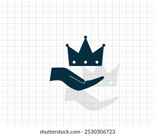 Vector dark icon with shadow on a checkered light background.
