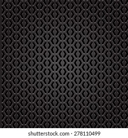 Vector Dark Iron Perforated Background. Metal Perforated Texture.