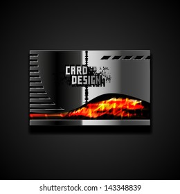 Vector dark metal business card design