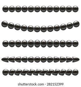 Vector Dark Pearl Necklace Isolated on White Background