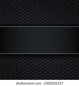 Vector dark perforated background with place for text.