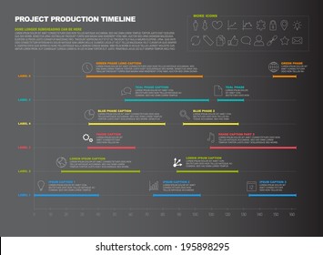 Vector Dark Project Timeline Graph - Progress Chart Of Project