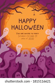 Vector dark purple background for halloween banner