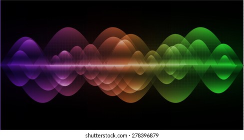 vector. dark purple brown green sound wave, abstract pulse background. speaker. music. infographics. Technology background for computer graphic website internet and business.