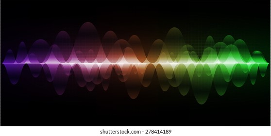 vector. dark purple brown green sound wave, abstract pulse background. speaker. music. infographics. Technology background for computer graphic website internet and business.