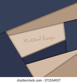 Vector dark purple-blue and grey material design background. Abstract creative concept layout template. For web and mobile app, paper art illustration design. style blank, poster, booklet.