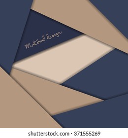 Vector dark purple-blue and grey material design background. Abstract creative concept layout template. For web and mobile app, paper art illustration design. style blank, poster, booklet.