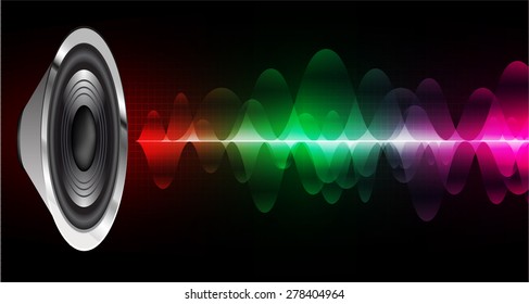 vector. dark red green pink sound wave, abstract pulse background. speaker. music. infographics. Technology background for computer graphic website internet and business.