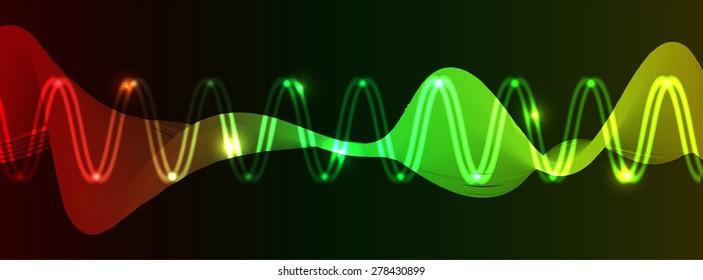 vector. dark red green yellow sound wave, abstract pulse background. speaker. music. infographics. Technology background for computer graphic website internet and business.