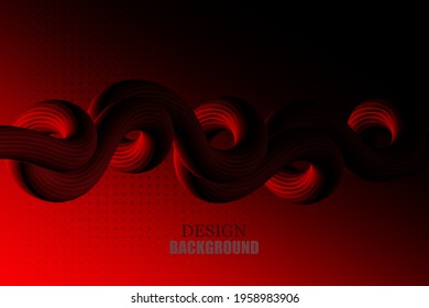 Vector dark red horizontal waves of fluid flow. Futuristic composition. Liquid forms. Abstract design element, festive poster design abstract background