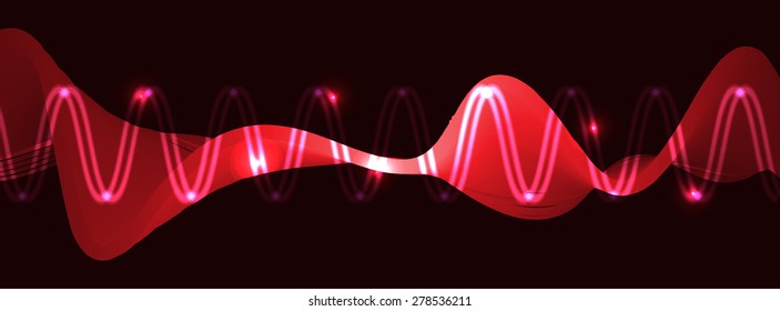  vectorial. onda de sonido roja oscura, fondo de impulsos abstracto. orador. música. infografías. Antecedentes tecnológicos para Internet y negocios de sitios web gráficos de ordenador.