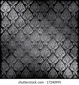 Vector Dark Seamless Damask, See Jpeg Also In My Portfolio