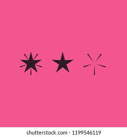 Vector dark stars icon on pink background