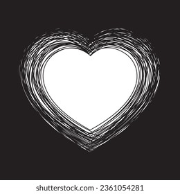 Vector dark tunnel with heart, light at the end.