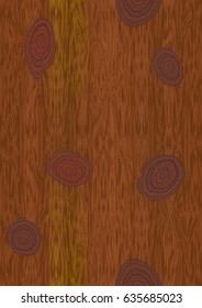 Vector dark wooden texture with knot structure