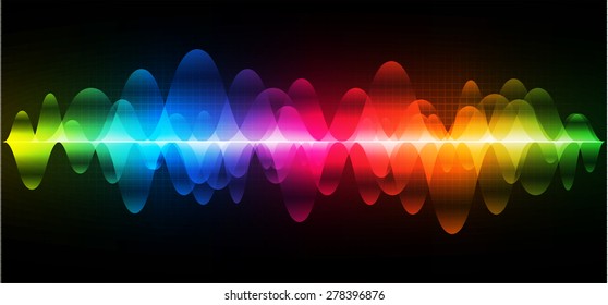 vector. dark yellow blue pink red green sound wave, abstract pulse background. speaker. music. infographics. Technology background for computer graphic website internet and business. colorful