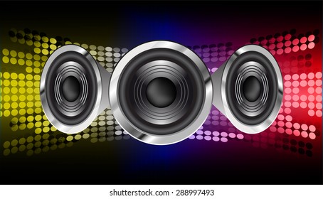 vector dark yellow blue red sound wave, abstract pulse background. speaker. music. infographics. Technology background for computer graphic website internet and business. loudspeaker