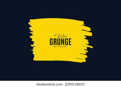 Vector color de fondo azul del trazo del pincel amarillo oscuro
