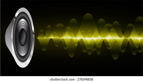 vector. dark yellow sound wave, abstract pulse background. speaker. music. infographics. Technology background for computer graphic website internet and business.