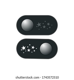 Vector darkmode switch interface design . Stars design .Night mode or dark mode  button