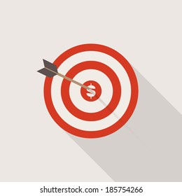 Vector Dart Arrow Icon Successful Business Concept 