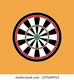 Vector Dartboard background. Dart sports leisure games. Competition hobby games. Bullseye target at the center. Accuracy needed for achievement.