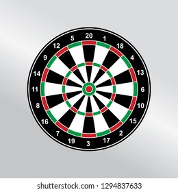 Vector Dartboard background. Dart sports leisure games. Competition hobby games. Bullseye target at the center. Accuracy needed for achievement.