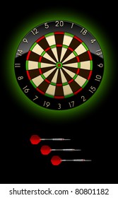 Vector Dartboard with Dart