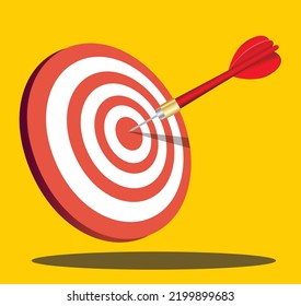 Vektorgrafik von Dartboard mit Dartboard, Dartboard Concept Illustration, Dartboard, Dart, Business Concept.
