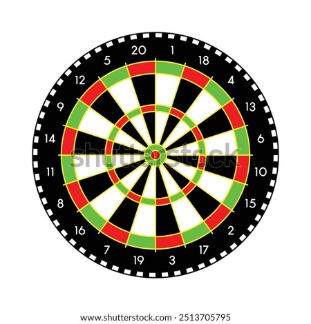 Vector Dartboard Icon Symbol Isolated On White Background