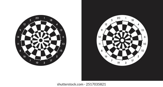 Vector Dartboard Icon Symbols Black And White