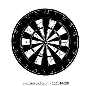 Vector Darts Board Isolated On White Stock Vector (Royalty Free) 111814628