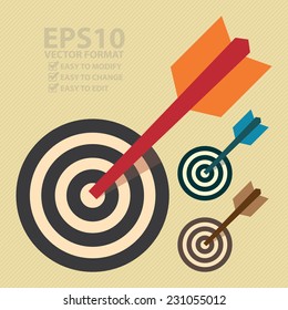 Vector : Darts Hitting a Target Bullseye, Business Concept
