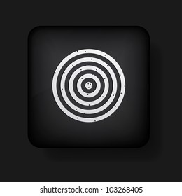 Vector darts icon on black. Eps10