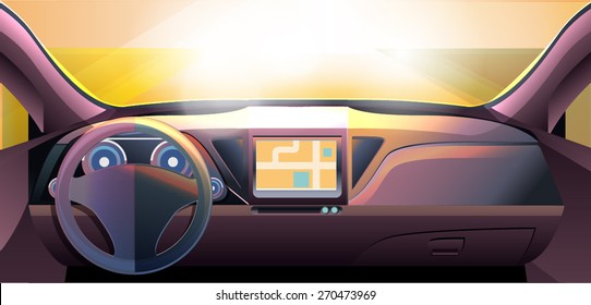 Vector: Dashboard Car Auto