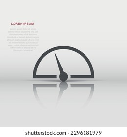 Vector dashboard icon in flat style. Level meter sign illustration pictogram. Speed business concept.