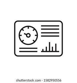 Vector Dashboard Line Icon on white background. Element for web design