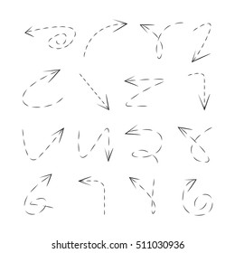 vector dashed arrows